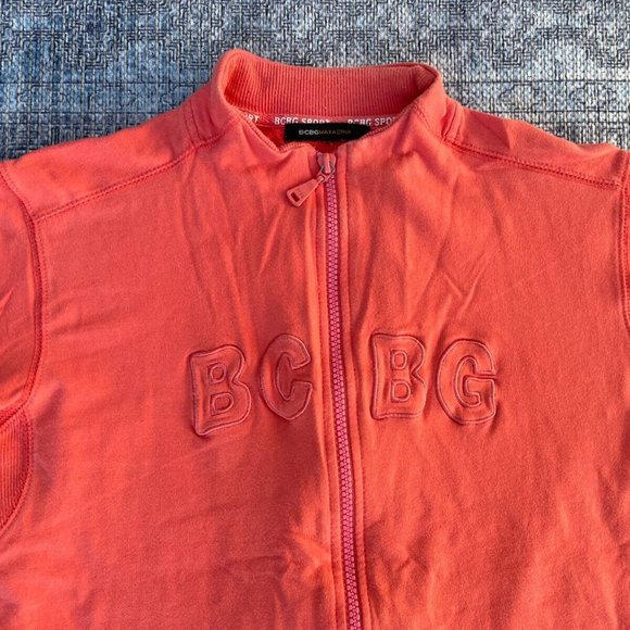 BCBG MAXzria Sport Women Jacket Orange Pink Active Wear Zipper Coat Size S - Picture 3 of 10